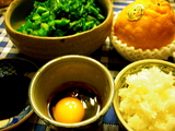 菜花と卵かけご飯