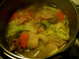 中華風スープの仕込み